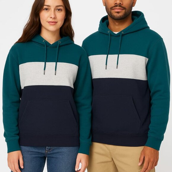 American Eagle AE Hoodie Teal Gray Navy Pullover Sweatshirt Medium - Picture 8 of 8